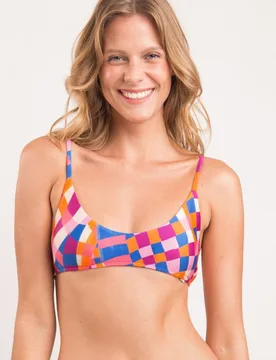 Top de bikini deportivo estampado con relleno - Río de Sol - FashionsVida