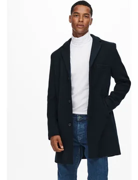 Only & Sons - Abrigo de hombre de paño con corte clásico regular fit - Only & Sons - FashionsVida