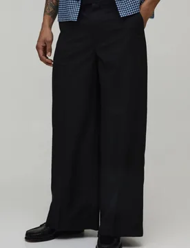 Herren Extrem Weite, Taillierte Hose Black Größe 28 - boohooMAN - FashionsVida