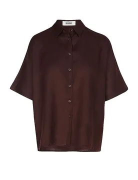 Blusa de lino MELANIA marrón M - Ecoalf - FashionsVida