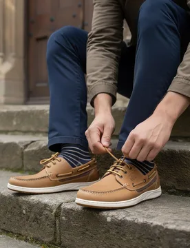 Harvard Mens Premium Leather Casual Shoes - - Size: 9 - Catesby England - FashionsVida