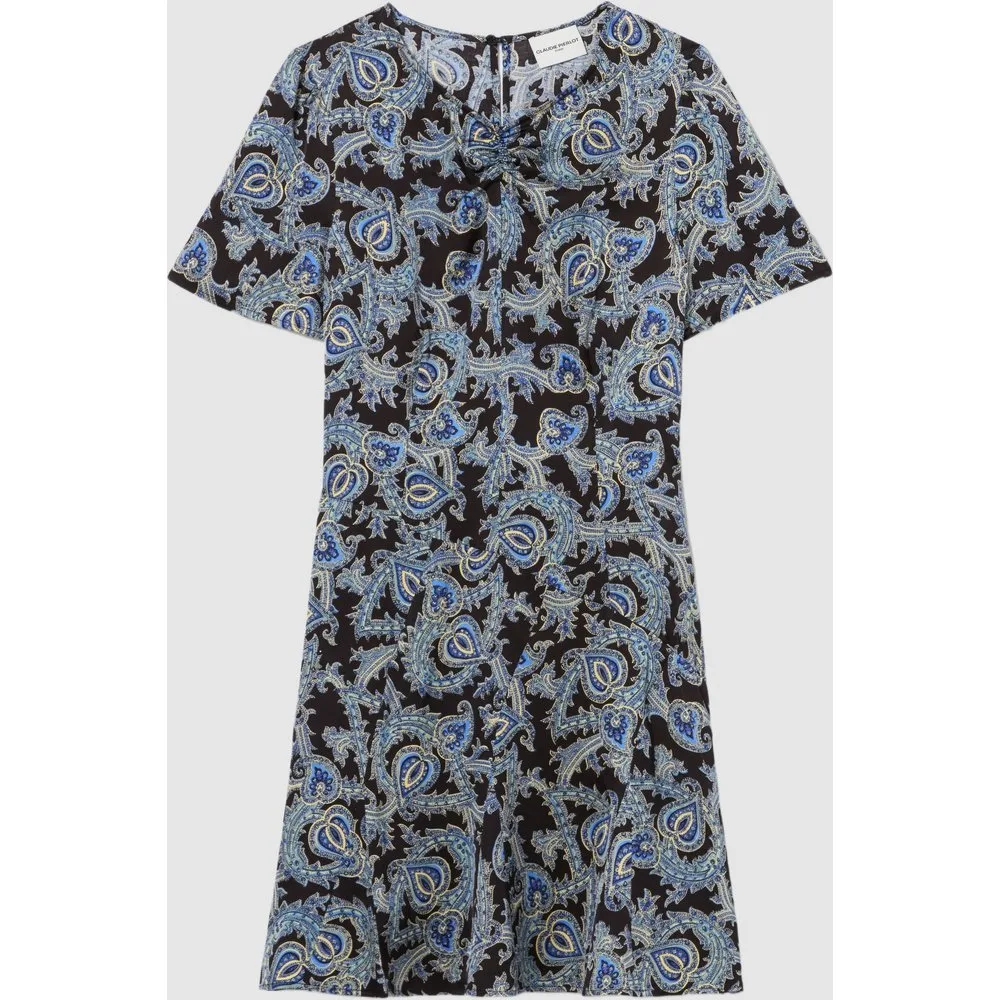Vestido corto fluido estampado con cuello v - CLAUDIE PIERLOT - FashionsVida