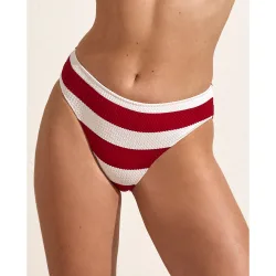 Braga de bikini clásica de rayas con cintura recta