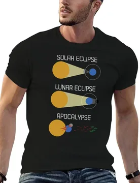 Eclipse Or Apocalypse: Funny Solar Eclipse Science T-Shirt t shirt man luxury funny t shirts cotton essential t shirt T-shirt - Aliexpress - FashionsVida