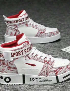 Zapatillas de skate casuales deportivas de media caña con estampado para adolescentes CN45 - Shein - FashionsVida