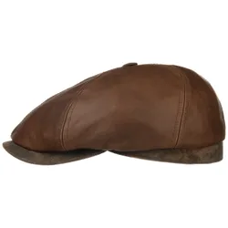 Brooklin Leather Flat Cap by - brown - Size: L (58-59 cm)