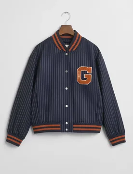 XL PINSTRIPE VARSITY JACKET female - XL - FashionsVida