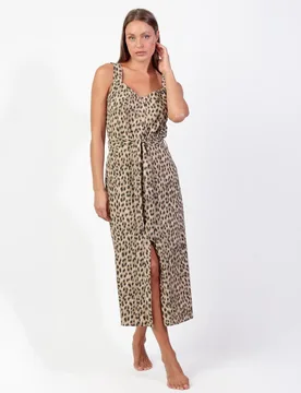 Vestido abierto de tirantes de tela largo midi - Admas - FashionsVida