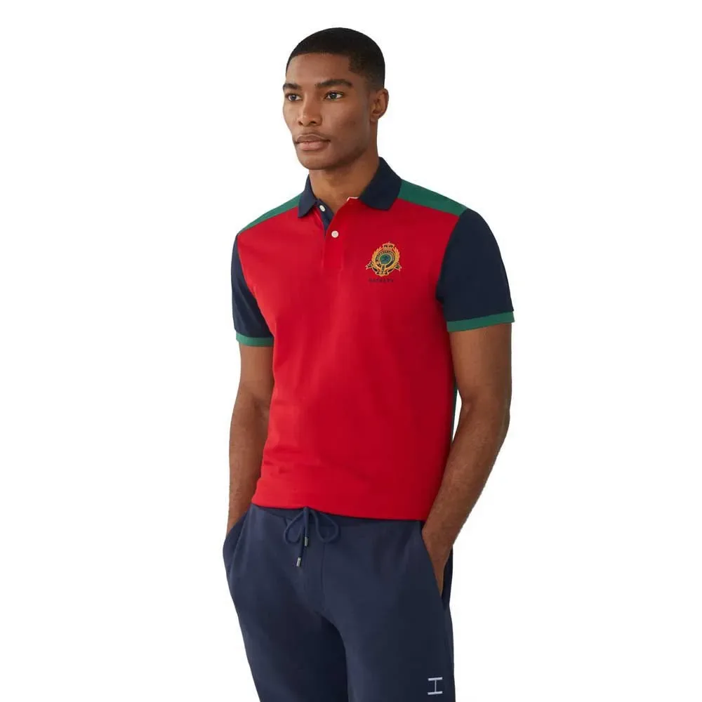 Polo à Manches Courtes Heritage Multi Red S - Hackett - FashionsVida