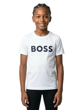 Maglietta A Maniche Corte J25p2 White 6 Anni - BOSS - FashionsVida