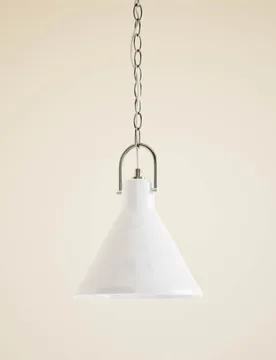 Ceramic Mottled Cone Pendant Light White - M&S - FashionsVida