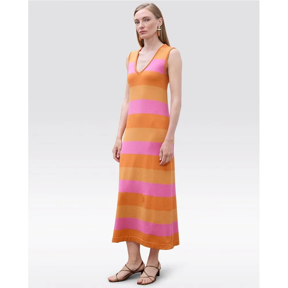Vestido de punto rayas bicolor con lurex - Lola Casademunt - FashionsVida