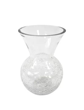 Vase in runder Form Craquelé-Optik 16 x 23 cm Glas - HOBI - FashionsVida