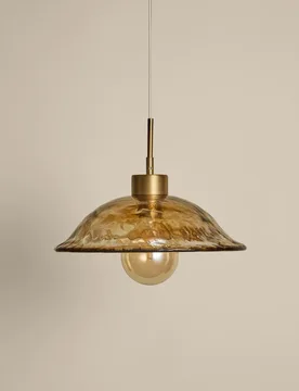 M&S Wavy Glass Pendant Light Brown - M&S - FashionsVida