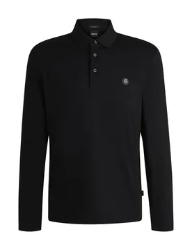Polo à Manches Longues Paley 10263030 Black M - BOSS - FashionsVida