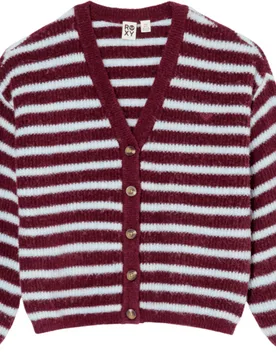 Cardigan à boutons - Deep As The Ocean Stripes Cardigan Beet Red All Star Stripe en Nylon - Taille S - Bordeaux - Roxy - FashionsVida