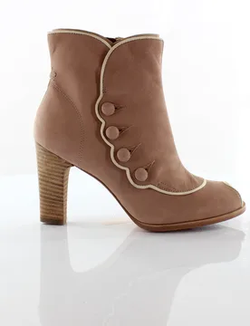 Boot Compant Marge Peep Toe Bootie Womens Heel Boots 25685 - Tan Leather - Size Uk 7 - Timberland - FashionsVida