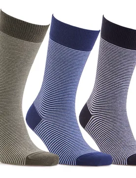 Men's Patterned Socks - Mixed Stripes - Size: M - Cosyfeet - FashionsVida