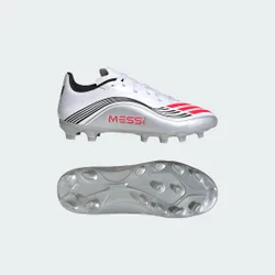 Scarpe da calcio F50 Messi League Multi-Ground bambino 34 Cloud White / Lucid Red / Silver Metallic