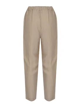 Pantalone in lino donna beige - ALPHA STUDIO - FashionsVida