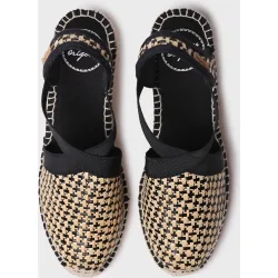 Alpargatas de cuña de mujer de rafia con elásticos