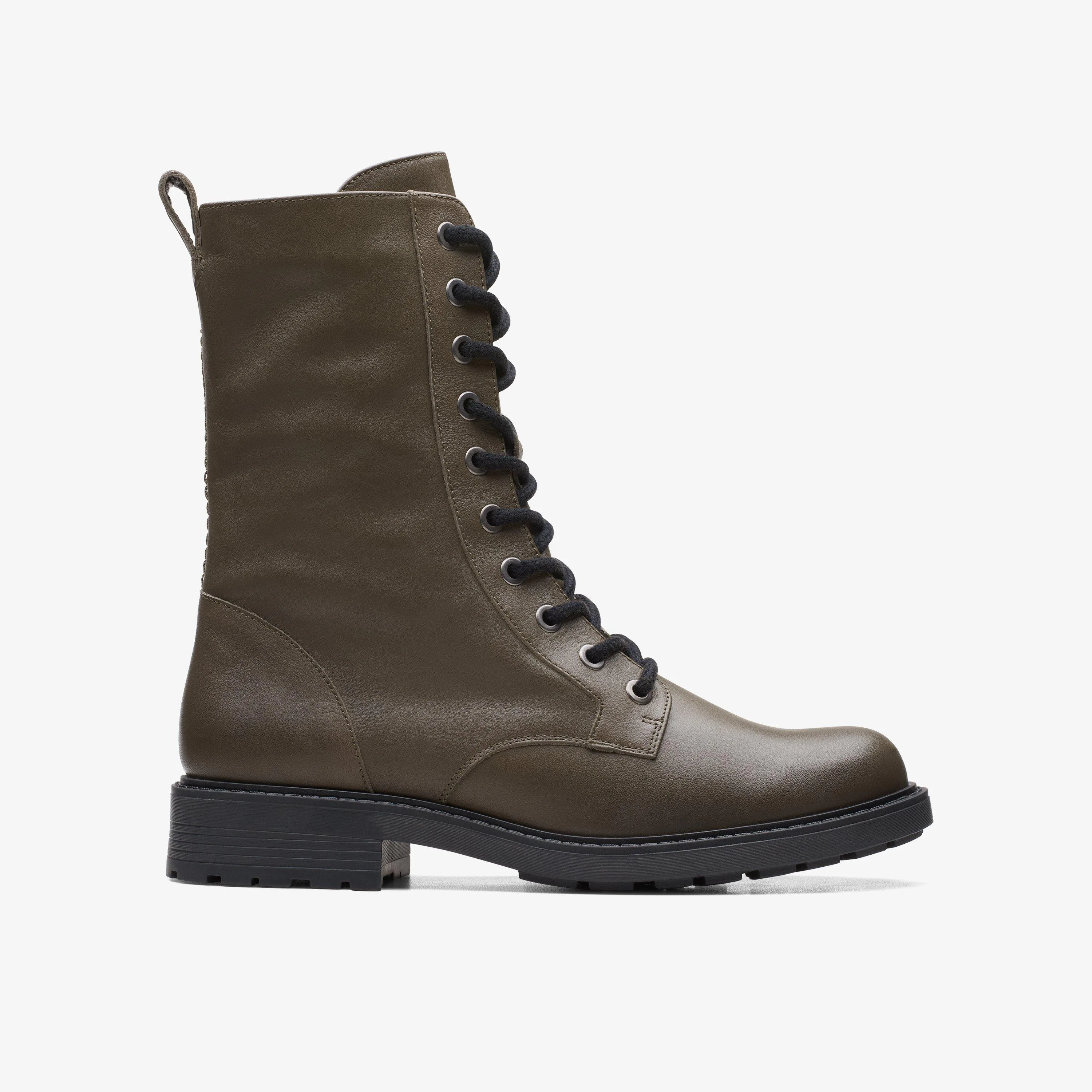 Womens Orinoco 2 Style Dark Olive Leather Boots - Brown - Size Uk 5.5 - Clarks - FashionsVida
