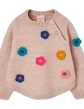 Boboli Pull 314008 Beige 4 Années Fille - BÒBOLI - FashionsVida