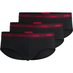 Paquete de tres calzoncillos de algodón elástico con logo en la cinturilla