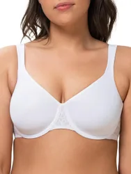 Womens Comfort Minimizer Bra - White Polyamide - Size 42d