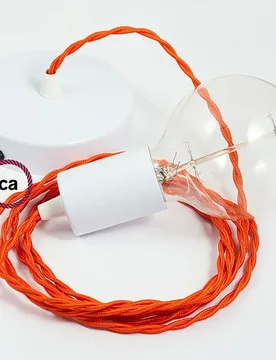 Cables Suspension Luminaire Tm15 1 M Orange / White One Size - Creative - FashionsVida