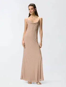 FARRO ABITO GEORGETTE FULL STRETCH SS26 - PINKO - FashionsVida