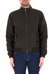 Giubbino bomber cerato VERDE SCURO M