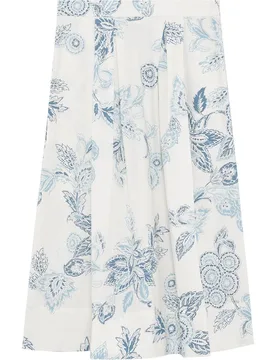 Falda larga plisada con estampado floral - Caroll - FashionsVida
