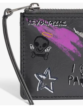 Zadig & Voltaire - Tarjetero de mujer pequeño de piel granulada con estampado - Zadig & Voltaire - FashionsVida