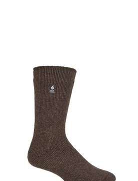 Mens 1 Pair SOCKSHOP Original 2.3 TOG Thermal Socks Earth Brown 6-11 - Brown - Size: 6-11 Mens - Heat Holders - FashionsVida
