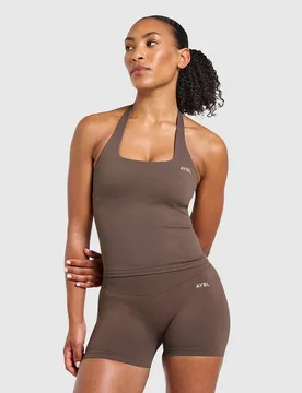 Womens Enhance Seamless Halterneck Top - Marrone, marrone marrone Donna taglia XL - AYBL - FashionsVida