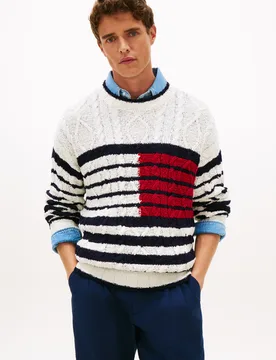 BRETON FLAG CABLE CREW male - L - FashionsVida