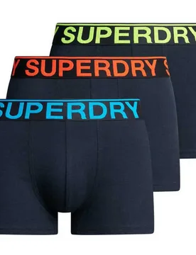 Boxers Trunk 3 Unità Eclipse Navy / Neon S - Superdry - FashionsVida