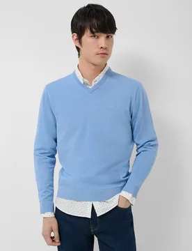 Jersey de hombre cuello pico high twist - Roberto Verino - FashionsVida