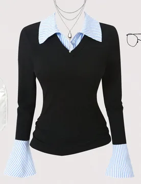 Camiseta negra de unicolor casual para uso diario de adolescente, estilo de otoño de Halloween, atuendos de otoño 14Y - Shein - FashionsVida