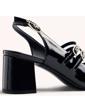 Zapatos de salón de mujer estilo mary-jane destalonados con acabado en efecto charol - Gioseppo - FashionsVida