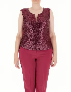 Top con paillettes ROSSO 54 - RINASCIMENTO CURVY - FashionsVida