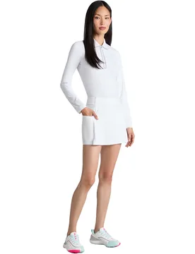 Polo Silky Tech Zip, langarm, weiss s - G/FORE - FashionsVida