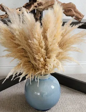 Piezas Decoración de hierba de pampa artificial, ramo de plumas de junco falso de 22 pulgadas, decoración de hierba de pampa marrón, decoración fl - Shein - FashionsVida