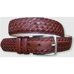 Cinturón de piel trenzada para hombre