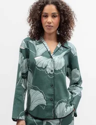 Cotton Modal Floral Pyjama Top Green Mix female