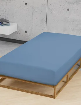 Jersey-Elastic-Spannbetttuch azurblau, 1x 120x200 cm - 130x220 cm - Biberna - FashionsVida