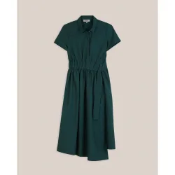 Vestido midi estilo camisero con cinturón