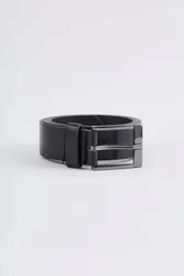 Herren Kunstleder Smart Gürtel Black Größe Q