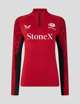 Saracens Women's 25/26 Training 1/4 Zip - Rhymthic Red RHYTHMIC RED/CAVIAR 12 female - Castore - FashionsVida